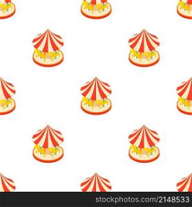 Carousel with horses pattern seamless background texture repeat wallpaper geometric vector. Carousel with horses pattern seamless vector