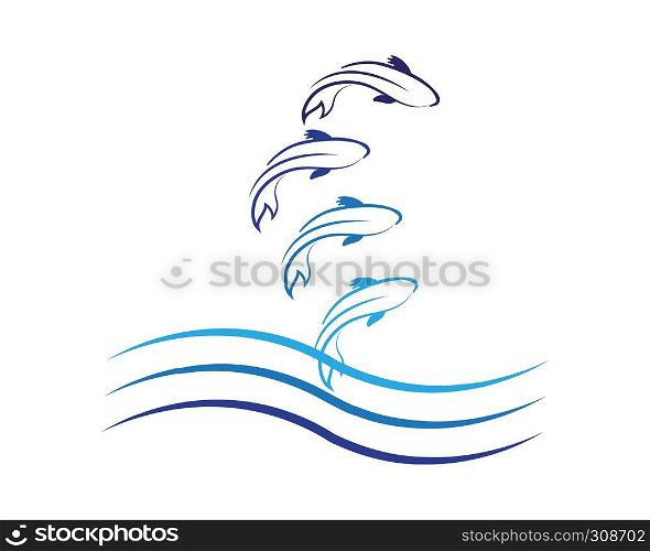 carp koi design on white background. Animal. Fish Icon. Underwater. Easy editable layered vector illustration
