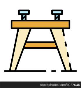Carpenter chair icon. Outline carpenter chair vector icon color flat isolated. Carpenter chair icon color outline vector