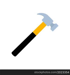 Carpenter hammer in flat style. Hammer icon