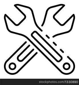 Carpenter key icon. Outline carpenter key vector icon for web design isolated on white background. Carpenter key icon, outline style