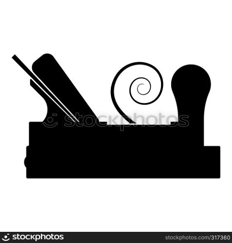 Carpenter's plane with wood with shaving wood Joiner's plane icon black color vector illustration flat style simple image
