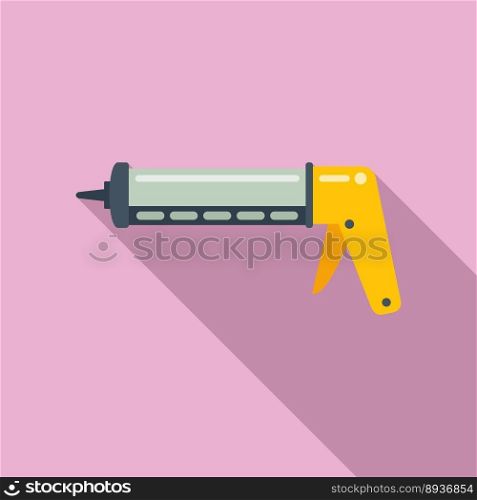 Carpenter silicone caulk gun icon flat vector. Glue tube. Construction silicon. Carpenter silicone caulk gun icon flat vector. Glue tube