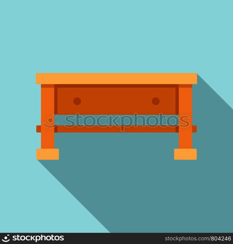 Carpenter work table icon. Flat illustration of carpenter work table vector icon for web design. Carpenter work table icon, flat style