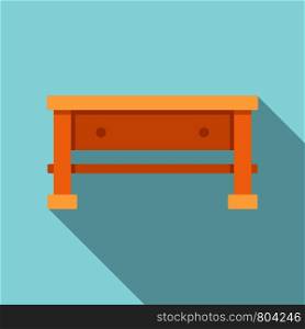 Carpenter work table icon. Flat illustration of carpenter work table vector icon for web design. Carpenter work table icon, flat style