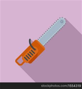 Carpentry chainsaw icon. Flat illustration of carpentry chainsaw vector icon for web design. Carpentry chainsaw icon, flat style