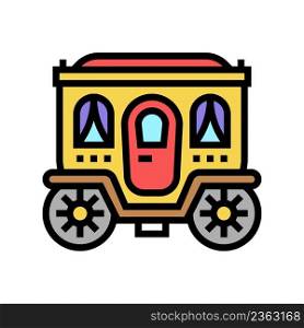 carriage fairy tale transport color icon vector. carriage fairy tale transport sign. isolated symbol illustration. carriage fairy tale transport color icon vector illustration