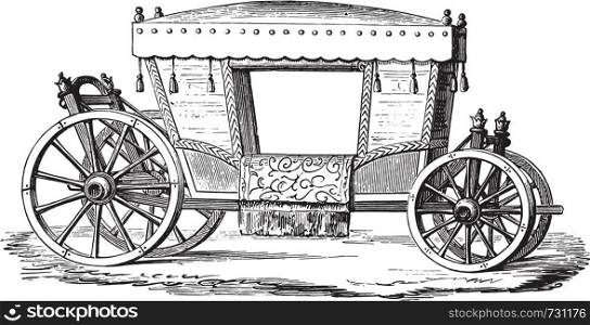 Carriage of Henri IV, vintage engraved illustration. Industrial encyclopedia E.-O. Lami - 1875.