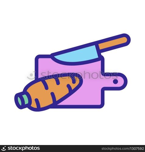 carrot and knife icon vector. carrot and knife sign. color isolated symbol illustration. carrot and knife icon vector outline illustration