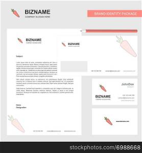 Carrot Business Letterhead, Envelope and visiting Card Design vector template