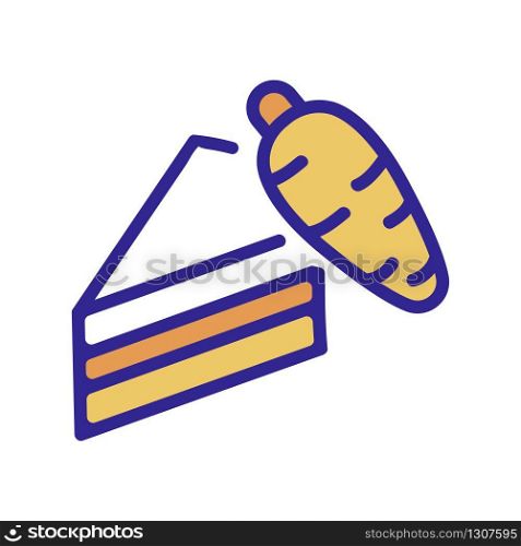carrot cake icon vector. carrot cake sign. color isolated symbol illustration. carrot cake icon vector outline illustration