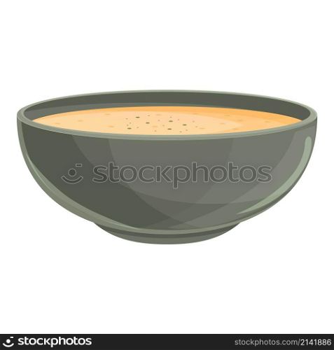 Carrot cream soup icon cartoon vector. Hot vegetable bowl. Curry food. Carrot cream soup icon cartoon vector. Hot vegetable bowl
