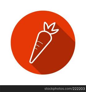 Carrot flat linear long shadow icon. Vector line symbol. Carrot flat linear long shadow icon