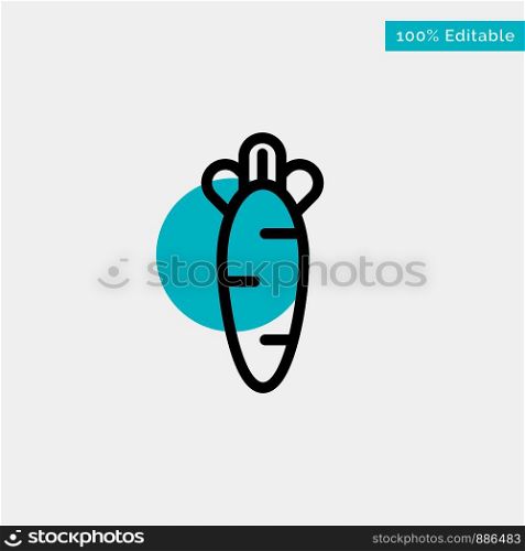 Carrot, Food, Easter, Nature turquoise highlight circle point Vector icon