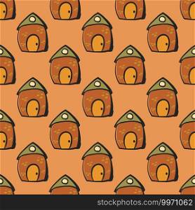 Carrot house pattern, illustration, vector on white background