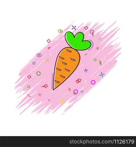 Carrot icon. Comic book style icon with splash effect. flat style. Isolated on white background.
