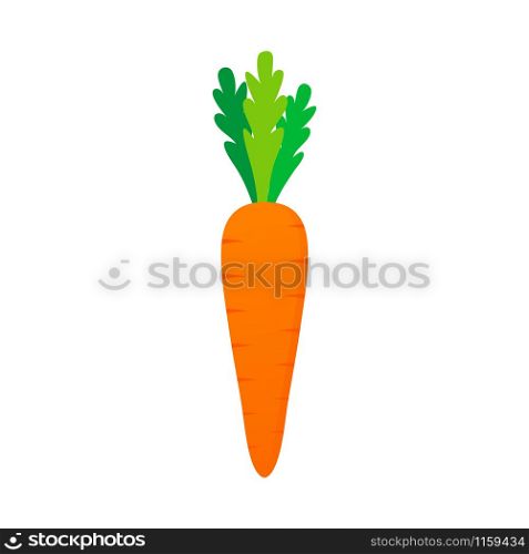 Carrot icon. Flat design on a white background. Vector stock illustration.. Carrot icon. Flat design on a white background. Vector stock illustration