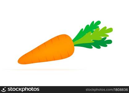 Carrot icon. Flat design on a white background. Vector stock illustration.. Carrot icon. Flat design on a white background. Vector stock illustration