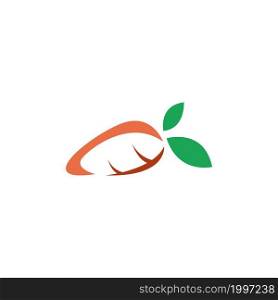 Carrot icon logo flat design template vector
