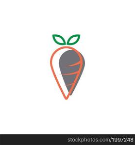 Carrot icon logo flat design template vector