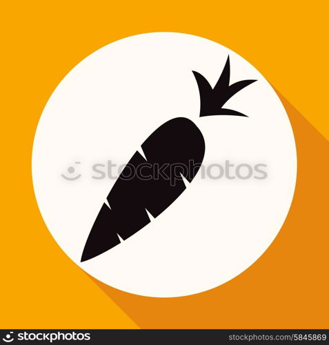 Carrot Icon on white circle with a long shadow