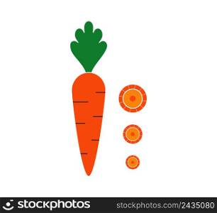 Carrot icon vector logo design template flat style