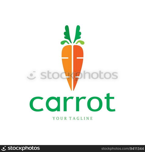 Carrot Illustration Creative Design Carrot Agricultural Product Logo Icon, Carrot Processing, Farmers Market, Vector