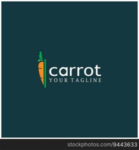Carrot Illustration Creative Design Carrot Agricultural Product Logo Icon, Carrot Processing, Farmers Market, Vector