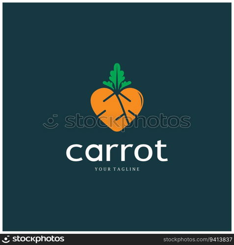 Carrot Illustration Creative Design Carrot Agricultural Product Logo Icon, Carrot Processing,vegan food, Farmers Market,Vector