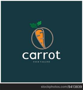 Carrot Illustration Creative Design Carrot Agricultural Product Logo Icon, Carrot Processing,vegan food, Farmers Market,Vector