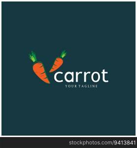 Carrot Illustration Creative Design Carrot Agricultural Product Logo Icon, Carrot Processing,vegan food, Farmers Market,Vector