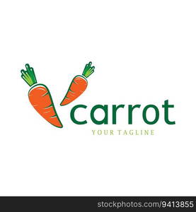 Carrot Illustration Creative Design Carrot Agricultural Product Logo Icon, Carrot Processing,vegan food, Farmers Market,Vector