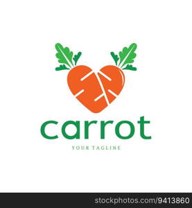 Carrot Illustration Creative Design Carrot Agricultural Product Logo Icon, Carrot Processing,vegan food, Farmers Market,Vector