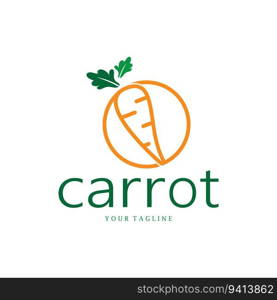 Carrot Illustration Creative Design Carrot Agricultural Product Logo Icon, Carrot Processing,vegan food, Farmers Market,Vector