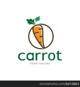 Carrot Illustration Creative Design Carrot Agricultural Product Logo Icon, Carrot Processing,vegan food, Farmers Market,Vector