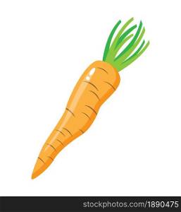 Carrot isolated icon on white background. Flat design. Vector illustration.