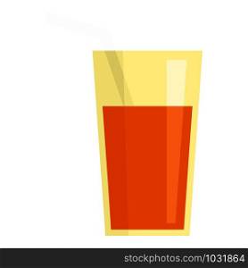 Carrot juice glass icon. Flat illustration of carrot juice glass vector icon for web design. Carrot juice glass icon, flat style