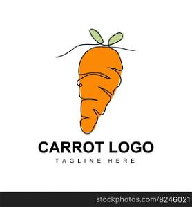 Carrot Logo Design Line Vector Style Vegetarian Fruit Vegetable Icon Cooking Ingredients