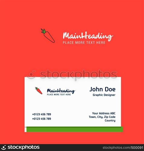 Carrot logo Design with business card template. Elegant corporate identity. - Vector