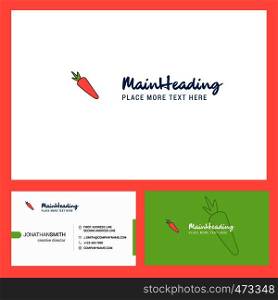 Carrot Logo design with Tagline & Front and Back Busienss Card Template. Vector Creative Design