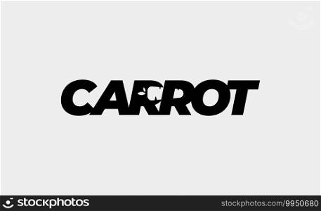 Carrot Logo Text Design Vector Icon Illustration
