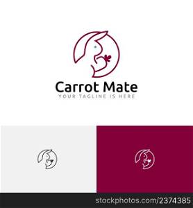 Carrot Mate Bunny Rabbit Cute Animal Monoline Style Logo
