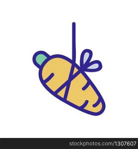 carrot on a rope icon vector. carrot on a rope sign. color isolated symbol illustration. carrot on a rope icon vector outline illustration