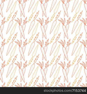 Carrot seamless pattern. Vegetable food background. Linear carrot print for kitchen textile. Carrot seamless pattern. Vegetable food background. Linear carrot print for kitchen textile.