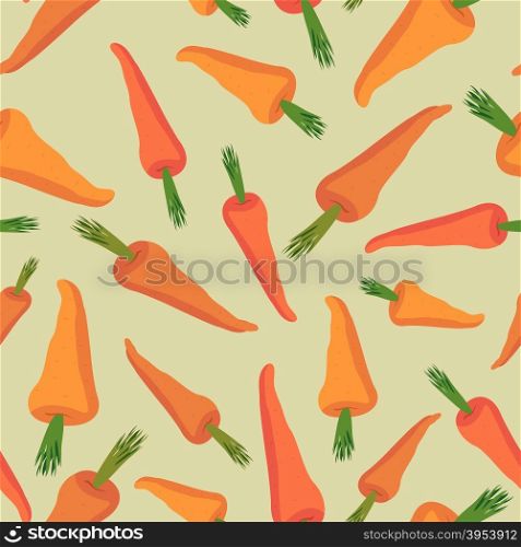 Carrot seamless pattern. Vegetable vector background Orange carrots&#xA;