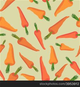 Carrot seamless pattern. Vegetable vector background Orange carrots&#xA;