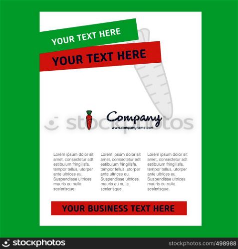 Carrot Title Page Design for Company profile ,annual report, presentations, leaflet, Brochure Vector Background