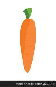 Carrot vector in flat style design. Vegetable illustration for conceptual banners, icons, app pictogram, infographic, and logotype elements. Isolated on white background. . Carrot Vector Illustration in Flat Style Design.