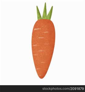 Carrot vegetable flat illustration on white background vector illustration. Clipart design element.. Carrot vegetable flat illustration on white background vector illustration.