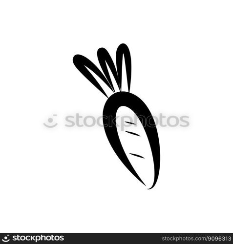 Carrot vegetable in linear hand drawn doodle style. Carrot in linear hand drawn doodle style